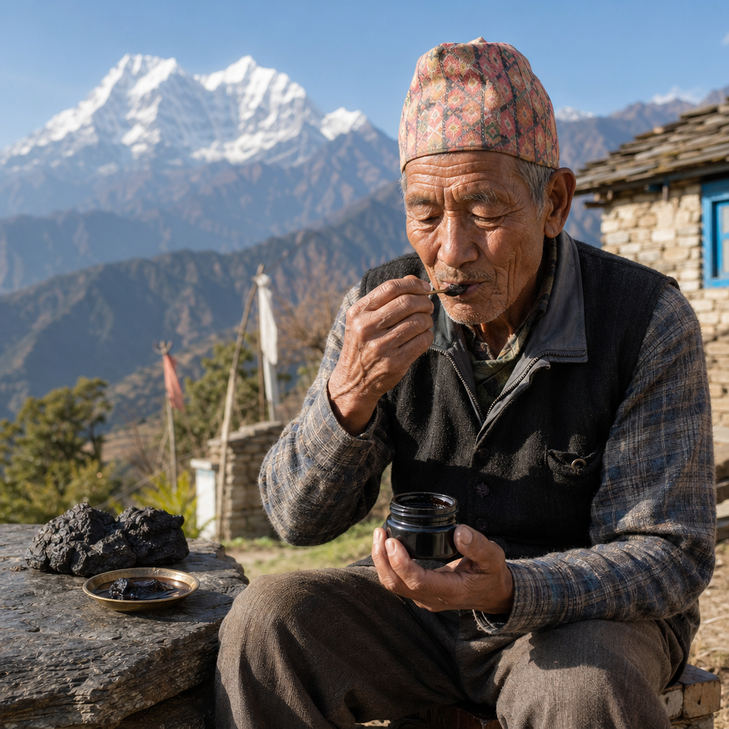 how elders in nepal use shilajit - pure Himalayan shilajit resin tin from Namche Bazaar tradition
