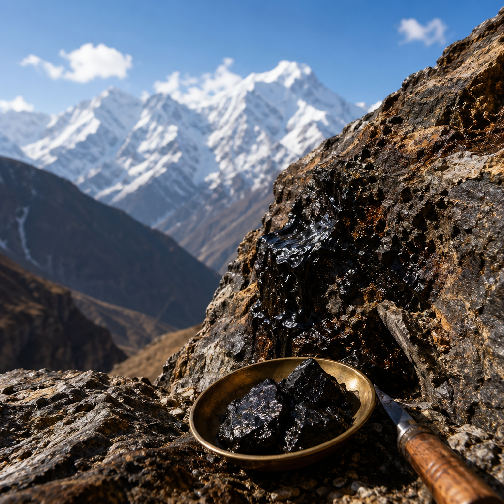 shilajit harvest season explained - pure Himalayan shilajit resin tin from Namche Bazaar tradition