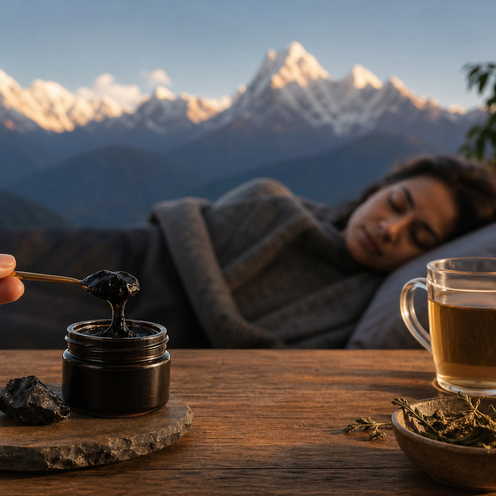 shilajit for better sleep and stress relief - pure Himalayan resin tin for evening wellness in Australia