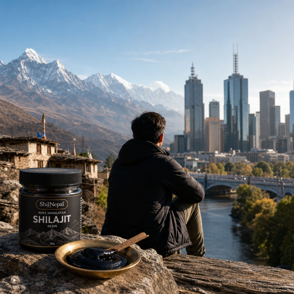shilnepal story - pure Himalayan shilajit resin tin from the mountains to Melbourne