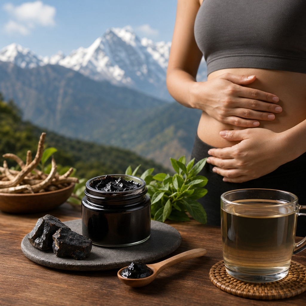 shilajit for digestion and gut health - pure Himalayan resin tin for natural wellness