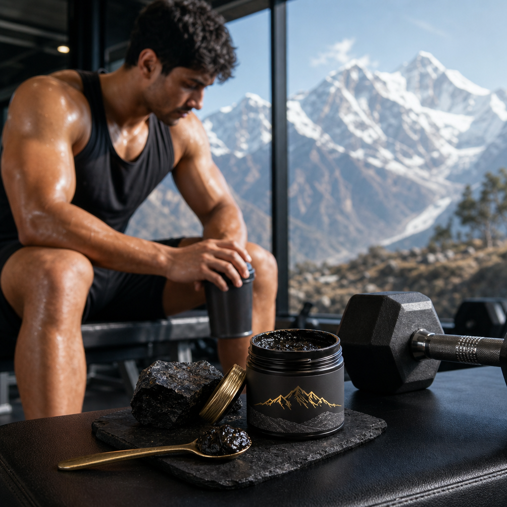 shilajit gym recovery - pure Himalayan resin tin for post-workout support