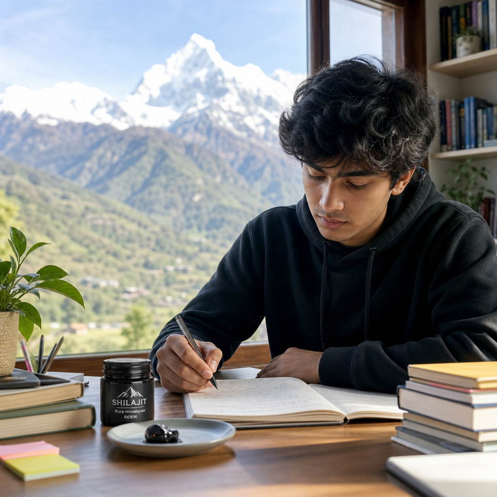 shilajit for students and memory - pure Himalayan resin tin for focus and study support