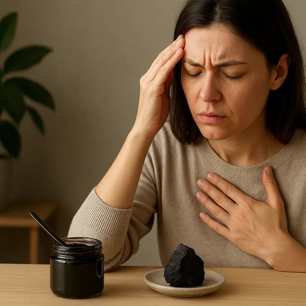 what happens if you take too much shilajit - Nepalese shilajit resin tin on stone
